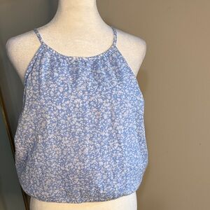 abercrombie kids Light Blue Floral Halter Tank